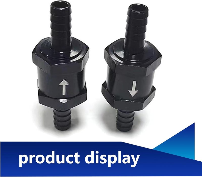 Gseigvee 2 PCS Car Fuel One-way Check Valve, 12mm/0.47" Alloy Low Pressure Fuel System with Directional Mark Check Valve, Modification Replacement Parts, Compatible with Most Car Models (Black) - Image 5